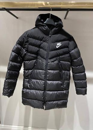 Пуховик nike winter jacket black long