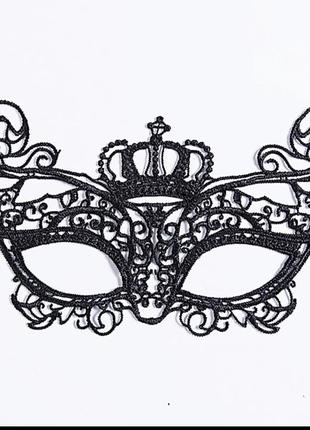 Маска карнавальна мереживна корона венеціанська2 фото