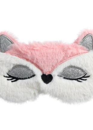 Маска для сну лисиця рожева, пов'язка на очі