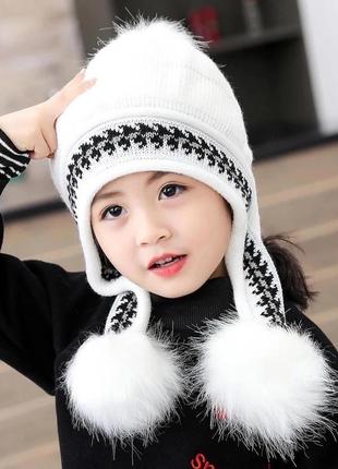 Зимова стильна шапка дитяча ❤️3 фото