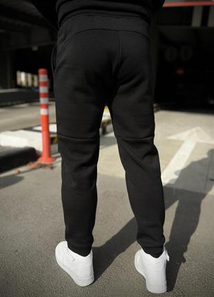 Зимний спортивный костюм adidas с начесом черный худи + черные штаны5 фото