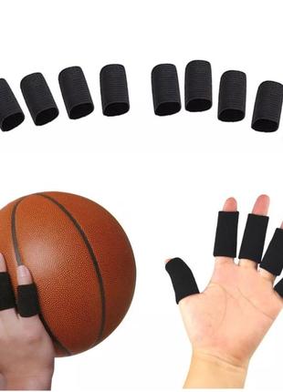 Компресійна захисна пов'язка для пальців «sport heavy» чорна для баскетболу (10 шт)