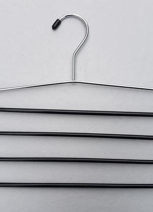 Плічка вішалки тремпеля для штанів металеві в силіконовому покритті сходи 4-х ярусна, довжина 40 см2 фото