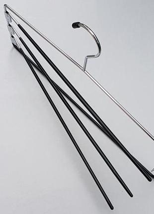 Плічка вішалки тремпеля для штанів металеві в силіконовому покритті сходи 4-х ярусна, довжина 40 см3 фото