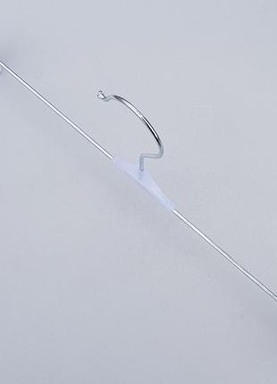 Плічка вішалки тремпеля для штанів і спідниць металеві з пластмасовою прищіпкою білого кольору, довжина 35 см2 фото