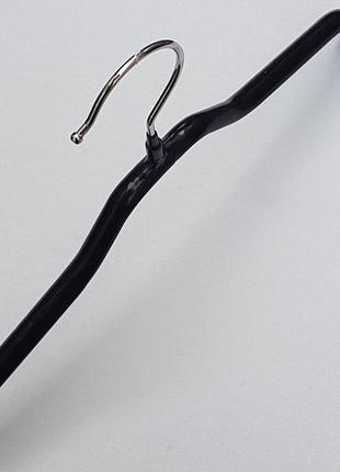 Плічка вішалки тремпеля дитячі металеві в силіконовому покритті чорного кольору, довжина 30 см4 фото