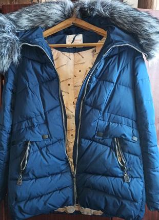 Зимняя куртка пуховик с натуральным мехом8 фото