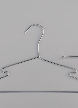 Плечики вешалки тремпеля металлические хромированные с вырезами, длина 40 см, в...