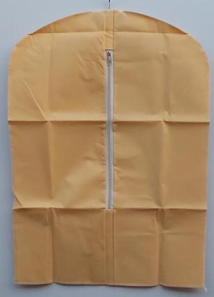 Чехол бежевий 50*70 см для хранения и упаковки одежды на молнии детский флизелиновый1 фото