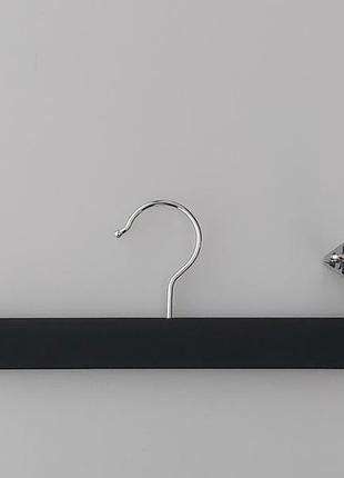 Длина 35,5 см. плечики тремпеля деревянные soft-touch  черного цвета для брюк и юбок