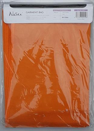 Чохол для зберігання і упаковки одягу на блискавці флізеліновий оранжевого кольору. розмір 60 см*110 см.2 фото