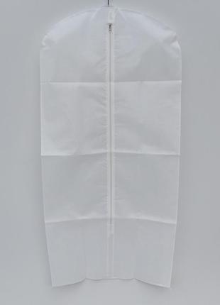 Чохол для зберігання і упаковки одягу на блискавці флізеліновий білого кольору. розмір 60 см*160 див.