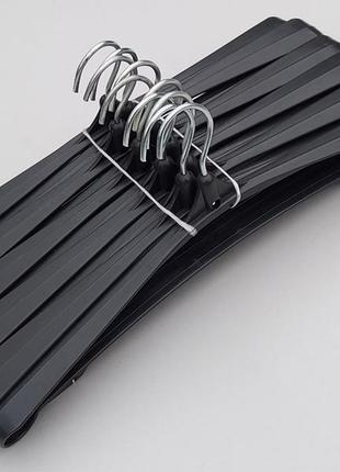 Плічка вішалки тремпеля гем-4 чорного кольору, довжина 42,5 см, в упаковці 10 штук4 фото