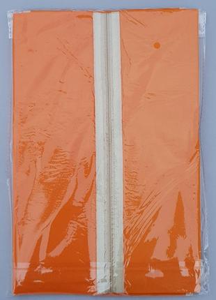 Чохол для зберігання і упаковки одягу на блискавці флізеліновий оранжевого кольору. розмір 60 см*137 см.3 фото
