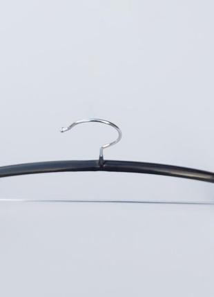 Плічка вішалки тремпеля металевий в силіконовому покритті костюмний чорного кольору, довжина 41,5 см3 фото