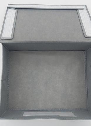 Коробка-органайзер ш 40,5*д 31*21 см. колір світло-сірий для зберігання одягу, взуття чи невеликих предметів4 фото