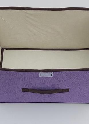 Коробка-органайзер фіолетового кольору ш 38*д 25*25 см. для зберігання одягу, взуття чи невеликих предметів6 фото