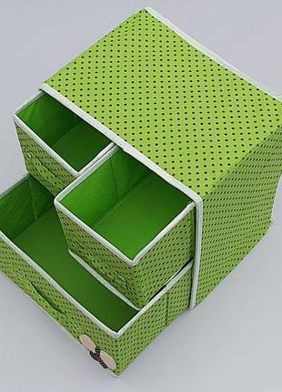 Шкафчик-органайзер  на 3 отделения  зеленого  цвета ш 30*д 28*в 22 см