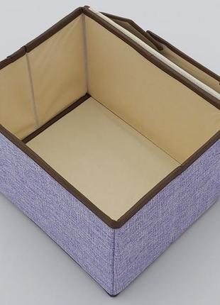 Коробка-органайзер   ш 25*д 20*в 17 см. цвет фиолетовый для хранения одежды, обуви или небольших предметов2 фото