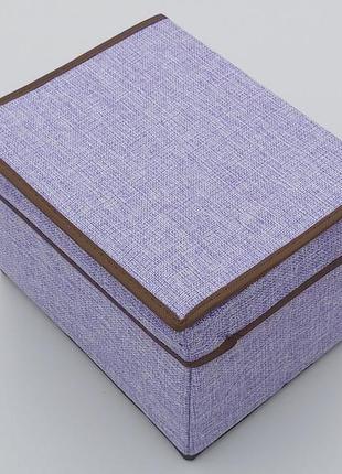 Коробка-органайзер ш 25 * д 20 * в 17 см. колір фіолетовий для зберігання одягу, взуття або невеликих предметів1 фото