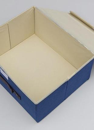 Коробка-органайзер ш 31 * д 25,5 * в 16,5 см. колір синій для зберігання одягу, взуття або невеликих предметів3 фото