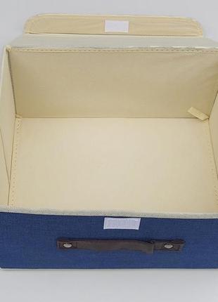 Коробка-органайзер ш 31 * д 25,5 * в 16,5 см. колір синій для зберігання одягу, взуття або невеликих предметів4 фото