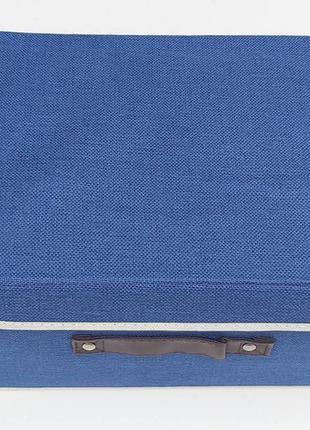 Коробка-органайзер ш 31 * д 25,5 * в 16,5 см. колір синій для зберігання одягу, взуття або невеликих предметів6 фото