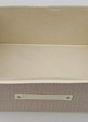 Коробка-органайзер ш 35*д 26*20 см. колір бежевий для зберігання одягу, взуття чи невеликих предметів5 фото