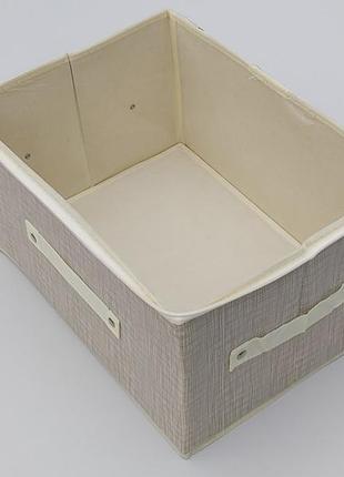 Коробка-органайзер ш 35*д 26*20 см. колір бежевий для зберігання одягу, взуття чи невеликих предметів7 фото