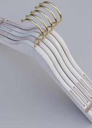 Плічка довжиною 38 см. дерев'яні білого кольору під старовину з розводами, в упаковці 5 штук