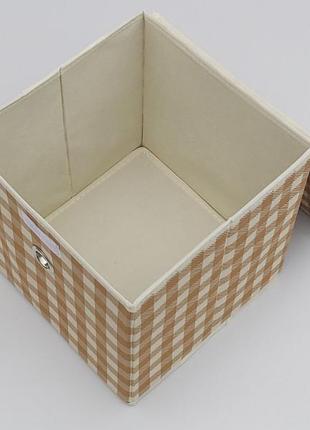 Коробка-органайзер   ш 25*д 25*в 25 см. цвет коричневый для хранения одежды, обуви или небольших предметов4 фото