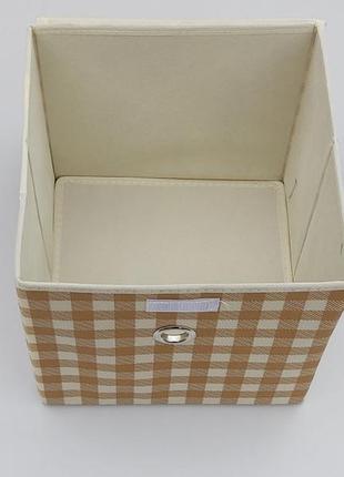 Коробка-органайзер ш 25*д 25*25 см. колір коричневий для зберігання одягу, взуття чи невеликих предметів3 фото