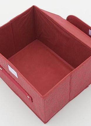 Коробка-органайзер ш 26 * д 20 * в 16 см. колір червоний для зберігання одягу, взуття або невеликих предметів7 фото