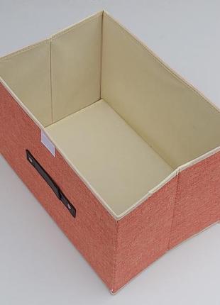 Коробка-органайзер ш 37*д 25*в 24 см. колір персиковий для зберігання одягу, взуття або невеликих предметів3 фото