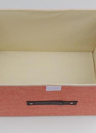 Коробка-органайзер ш 37*д 25*в 24 см. колір персиковий для зберігання одягу, взуття або невеликих предметів4 фото