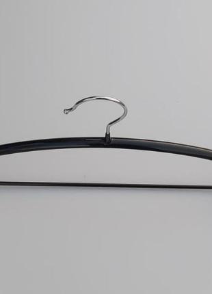Плічка вішалки тремпеля металевий в силіконовому покритті чорного кольору, довжина 42 см3 фото