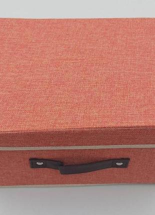 Коробка-органайзер ш 31*д 25,5*16,5 см. колір персиковий для зберігання одягу, взуття чи невеликих предметів4 фото
