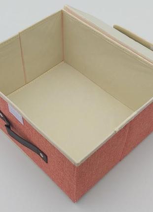 Коробка-органайзер ш 31*д 25,5*16,5 см. колір персиковий для зберігання одягу, взуття чи невеликих предметів5 фото