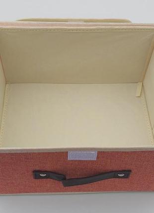 Коробка-органайзер ш 31*д 25,5*16,5 см. колір персиковий для зберігання одягу, взуття чи невеликих предметів6 фото