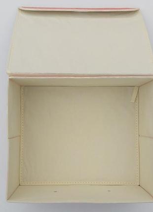 Коробка-органайзер ш 31*д 25,5*16,5 см. колір персиковий для зберігання одягу, взуття чи невеликих предметів3 фото