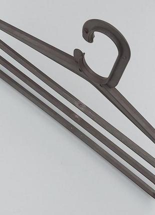 Плечики для брюк пластмассовые лестница 3-ех ярусная коричневого цвета, длина 40,5 см2 фото