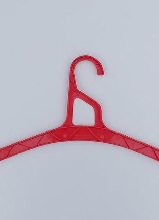 Плічка вішалки тремпеля v-tv42 червоного кольору, довжина 41,5 см, в упаковці 10 штук2 фото