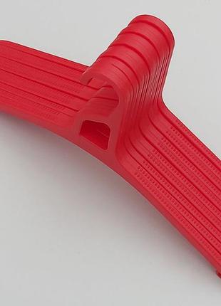 Плічка вішалки тремпеля v-tv42 червоного кольору, довжина 41,5 см, в упаковці 10 штук