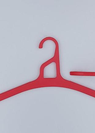 Плічка вішалки тремпеля v-tv42 червоного кольору, довжина 41,5 см, в упаковці 10 штук3 фото