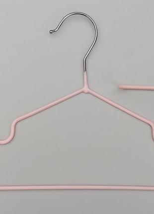 Плечики детские  металл в силиконовом покрытии нежно-розового цвета, длина 30 см, в упаковке 10 штук2 фото