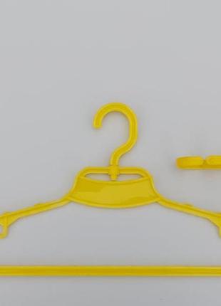Плечики вешалки тремпеля v-l2 желтого цвета, длина 43 см, в упаковке 10 штук2 фото