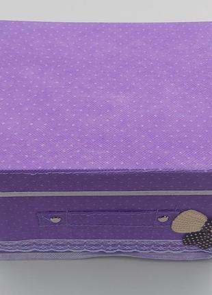 Коробка-органайзер ш 25*д 19,5*в 15,5 см. колір фіолетовий для зберігання одягу, взуття чи невеликих предметів3 фото