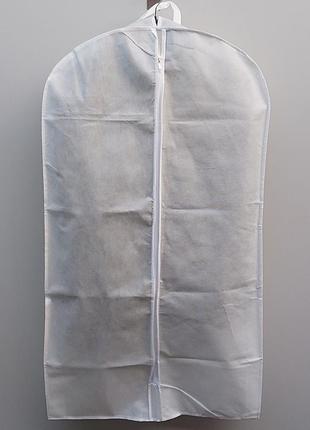 Чохол білого кольору для об'ємних речей 60*150*10 см. для зберігання та пакування одягу на блискавці флізеліновий2 фото
