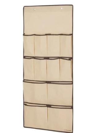 Розмір 40*90 см, на 12 відділень. органайзер для зберігання дрібниць бежевого кольору.