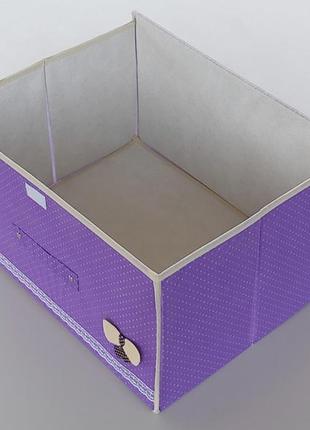 Коробка-органайзер фіолетового кольору ш 44 *д 34 *24 см. для зберігання одягу, взуття чи невеликих предметів5 фото